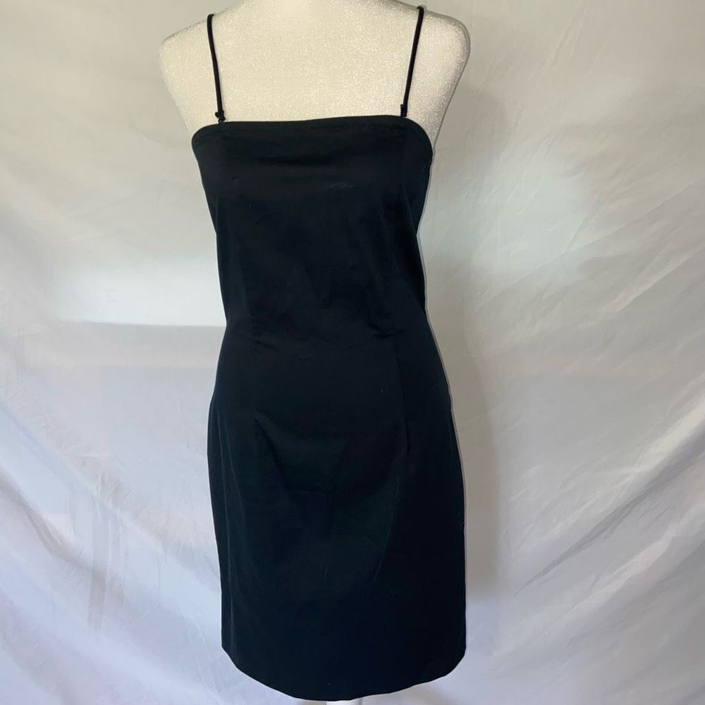 Benetton Taglia Women's S Small Black 90's Mini Spaghetti Strap Dress